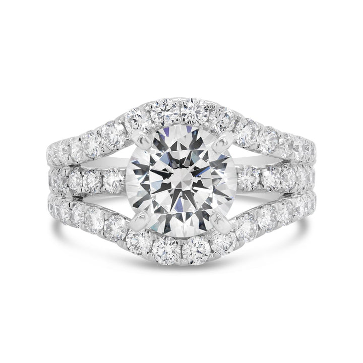 Split Shank Wide Band Diamond Engagement Ring - The Diamond Guys