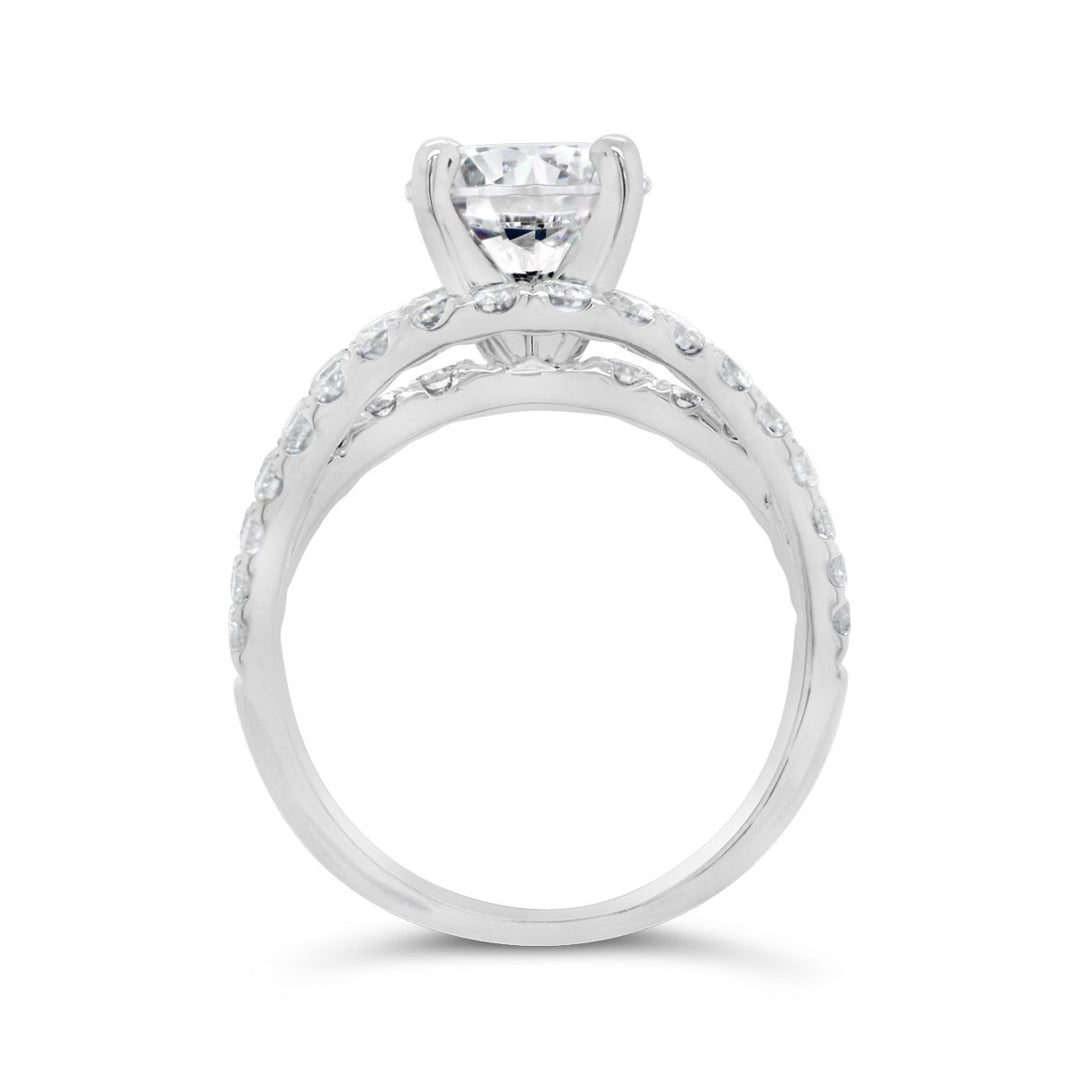 Split Shank Wide Band Diamond Engagement Ring - The Diamond Guys