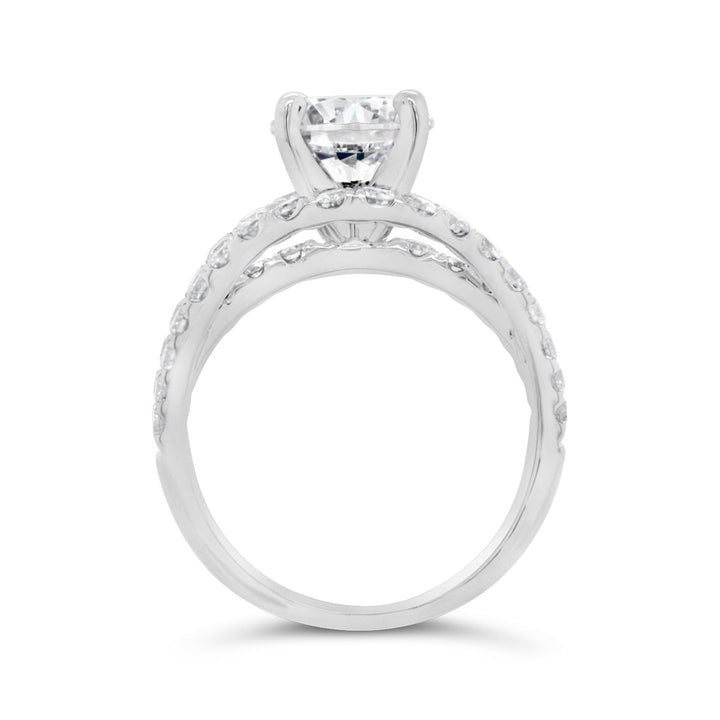 Split Shank Wide Band Diamond Engagement Ring - The Diamond Guys