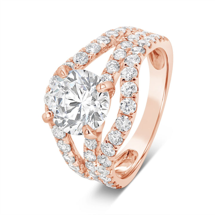Split Shank Wide Band Diamond Engagement Ring - The Diamond Guys