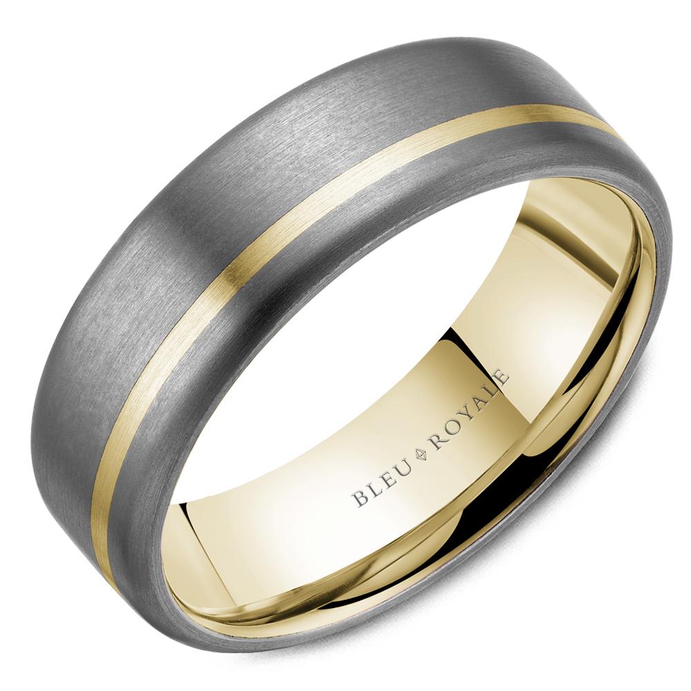 Gold-Tantalum Men's Wedding Band 7mm Wide - RYL-202YT7 - The Diamond Guys