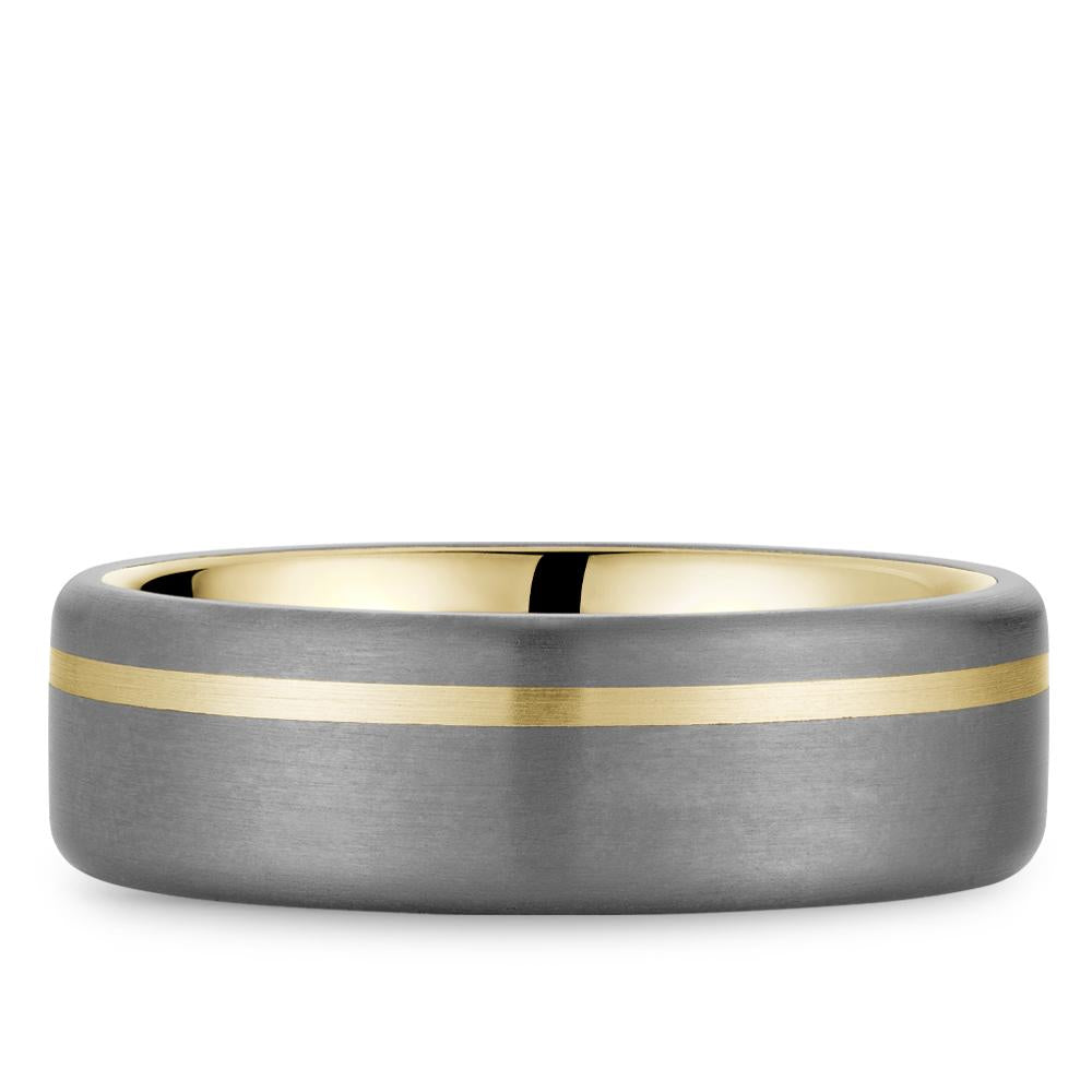 Gold-Tantalum Men's Wedding Band 7mm Wide - RYL-202YT7 - The Diamond Guys