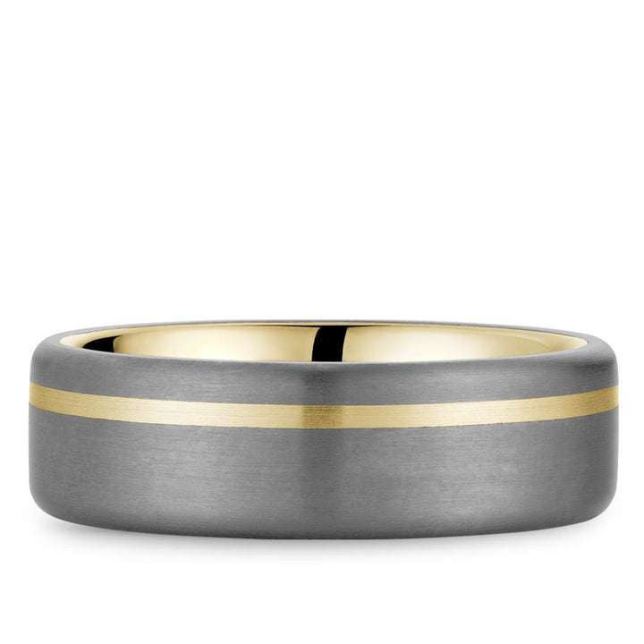 Gold-Tantalum Men's Wedding Band 7mm Wide - RYL-202YT7 - The Diamond Guys