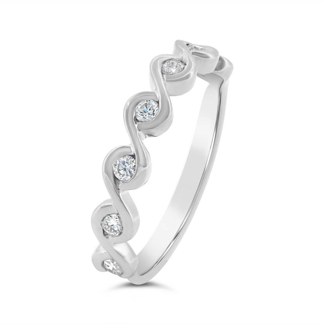 Half Way Set Bezel Diamond Band