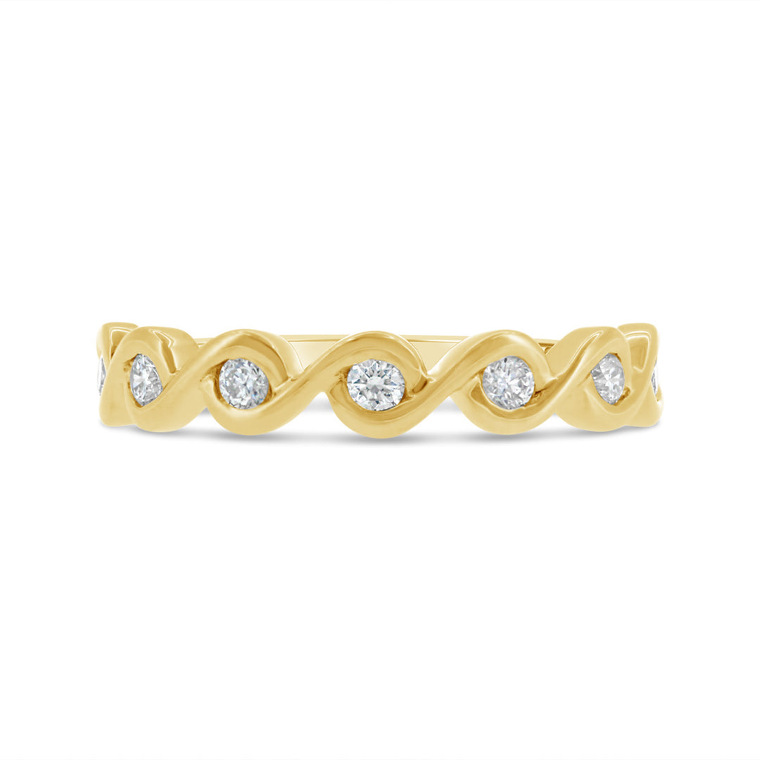 Half Way Set Bezel Diamond Band
