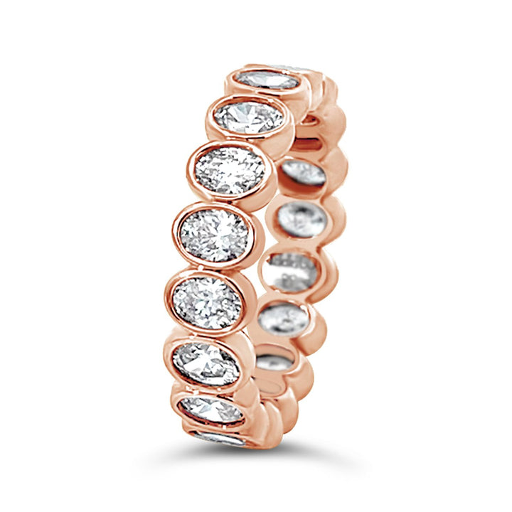 Modern Bezel Oval Diamond Eternity Band - YJC3451R-E - The Diamond Guys