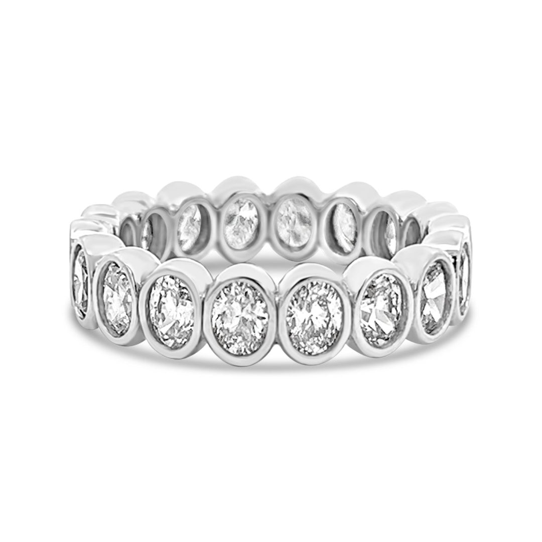 Modern Bezel Oval Diamond Eternity Band - YJC3451R-E - The Diamond Guys