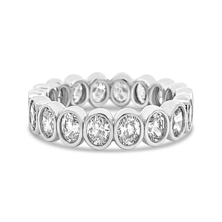 Modern Bezel Oval Diamond Eternity Band - YJC3451R-E - The Diamond Guys