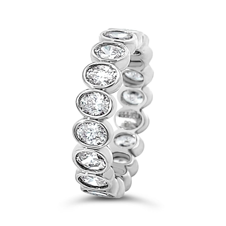 Modern Bezel Oval Diamond Eternity Band - YJC3451R-E - The Diamond Guys