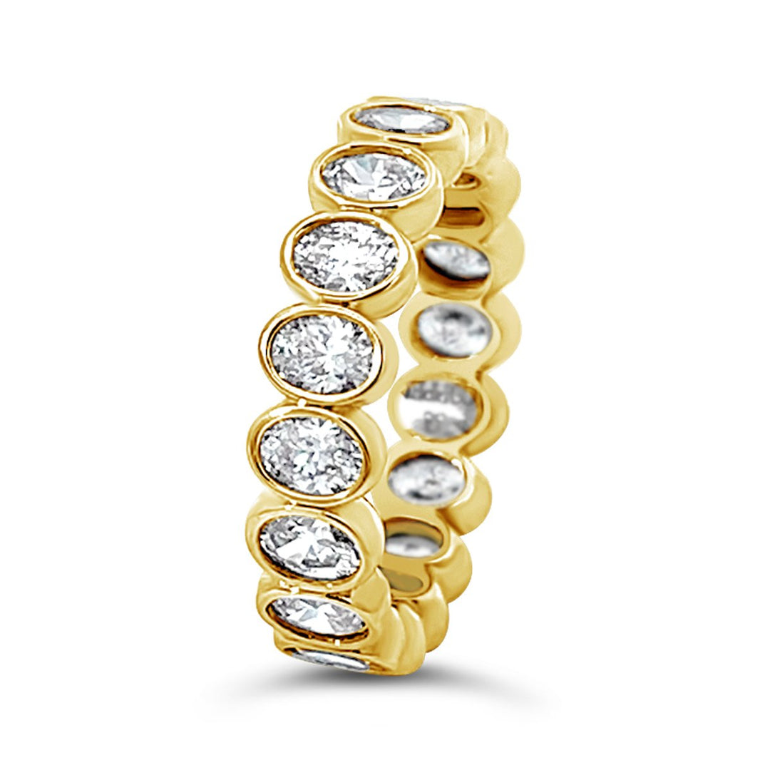 Modern Bezel Oval Diamond Eternity Band - YJC3451R-E - The Diamond Guys