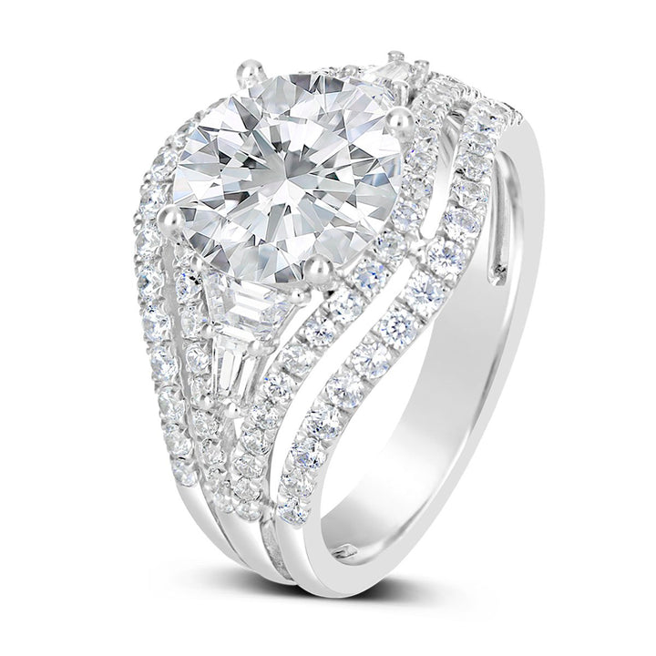 Wide Band Diamond Engagement Ring - The Diamond Guys