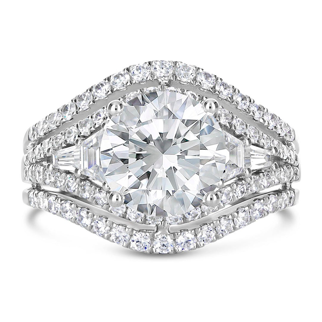 Wide Band Diamond Engagement Ring - The Diamond Guys