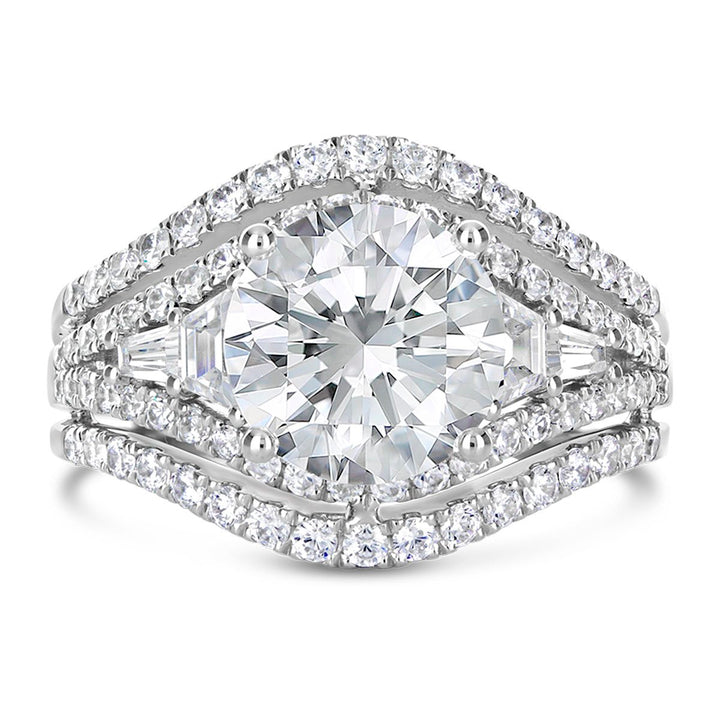 Wide Band Diamond Engagement Ring - The Diamond Guys