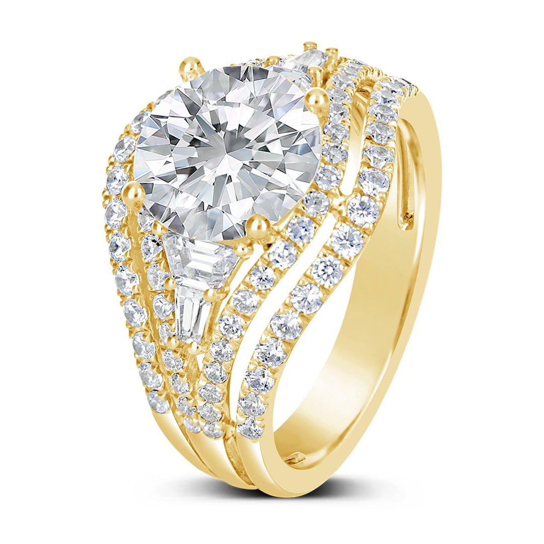 Wide Band Diamond Engagement Ring - The Diamond Guys