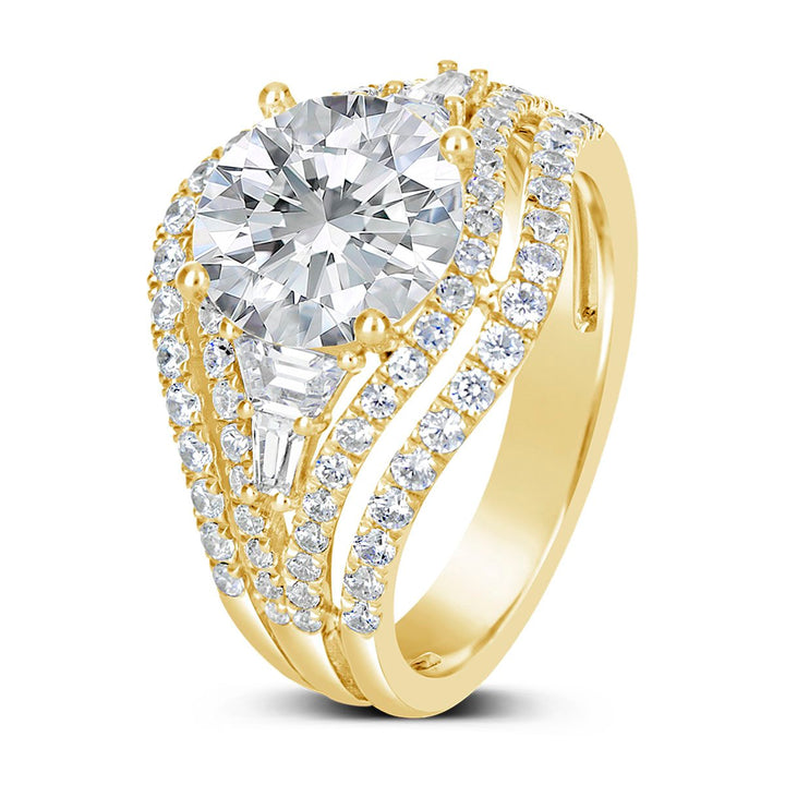 Wide Band Diamond Engagement Ring - The Diamond Guys