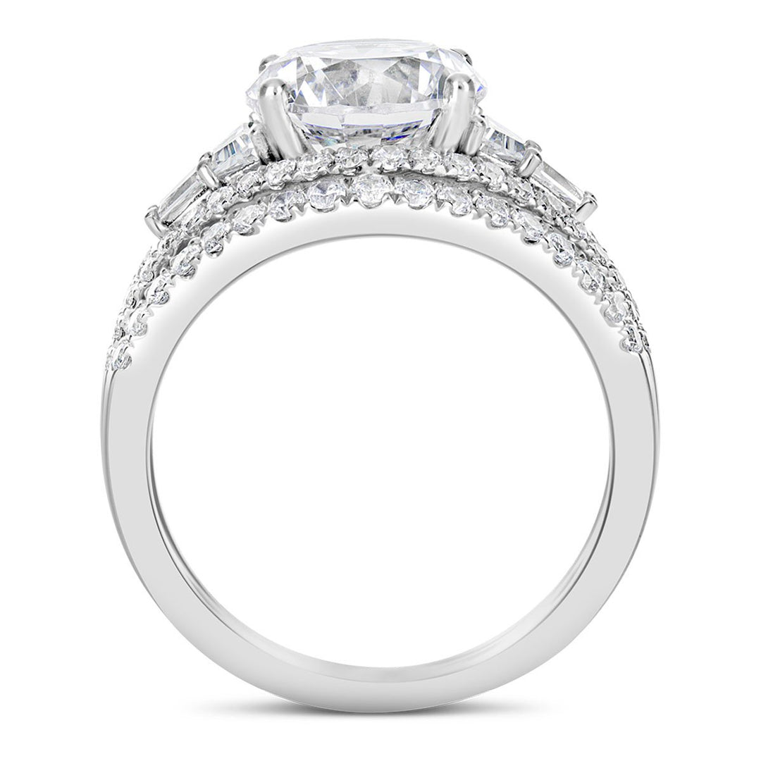 Wide Band Diamond Engagement Ring - The Diamond Guys