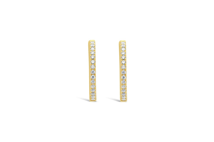 Yellow Gold Diamond Hoop Earrings - 0SPE1R2