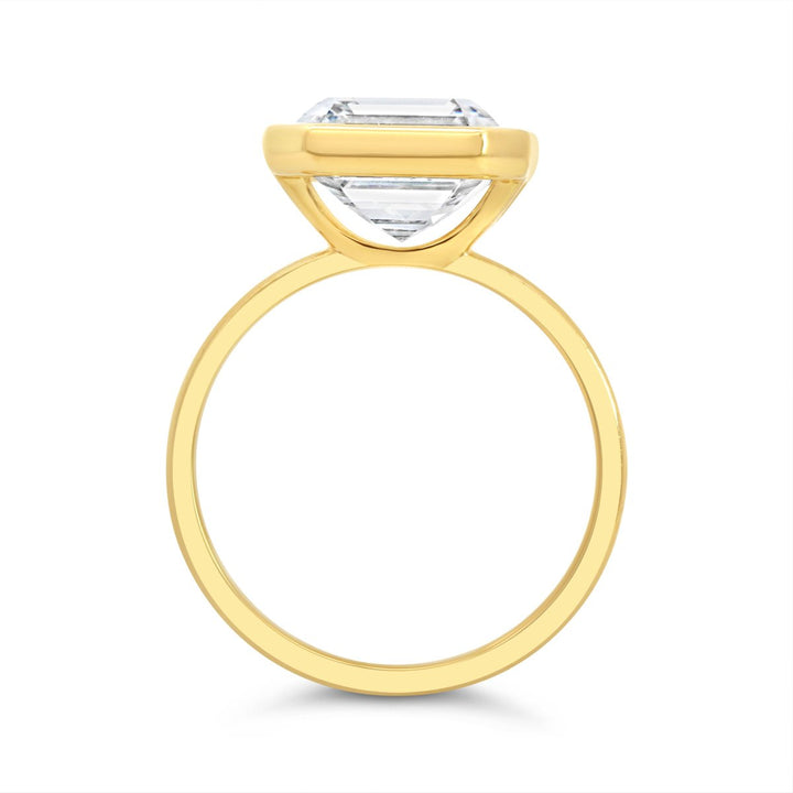 Bezel Set Engagement Ring with Asscher Cut Lab Grown Diamond - 250845RY - The Diamond Guys