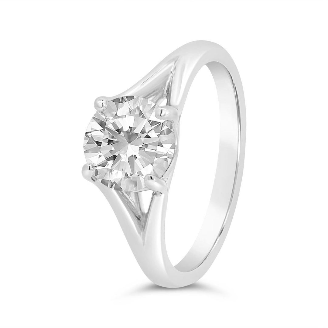 Split Shank Solitaire Engagement Ring - 124797-RD