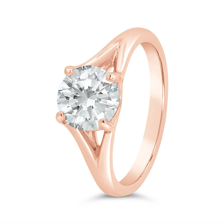 Split Shank Solitaire Engagement Ring - 124797-RD