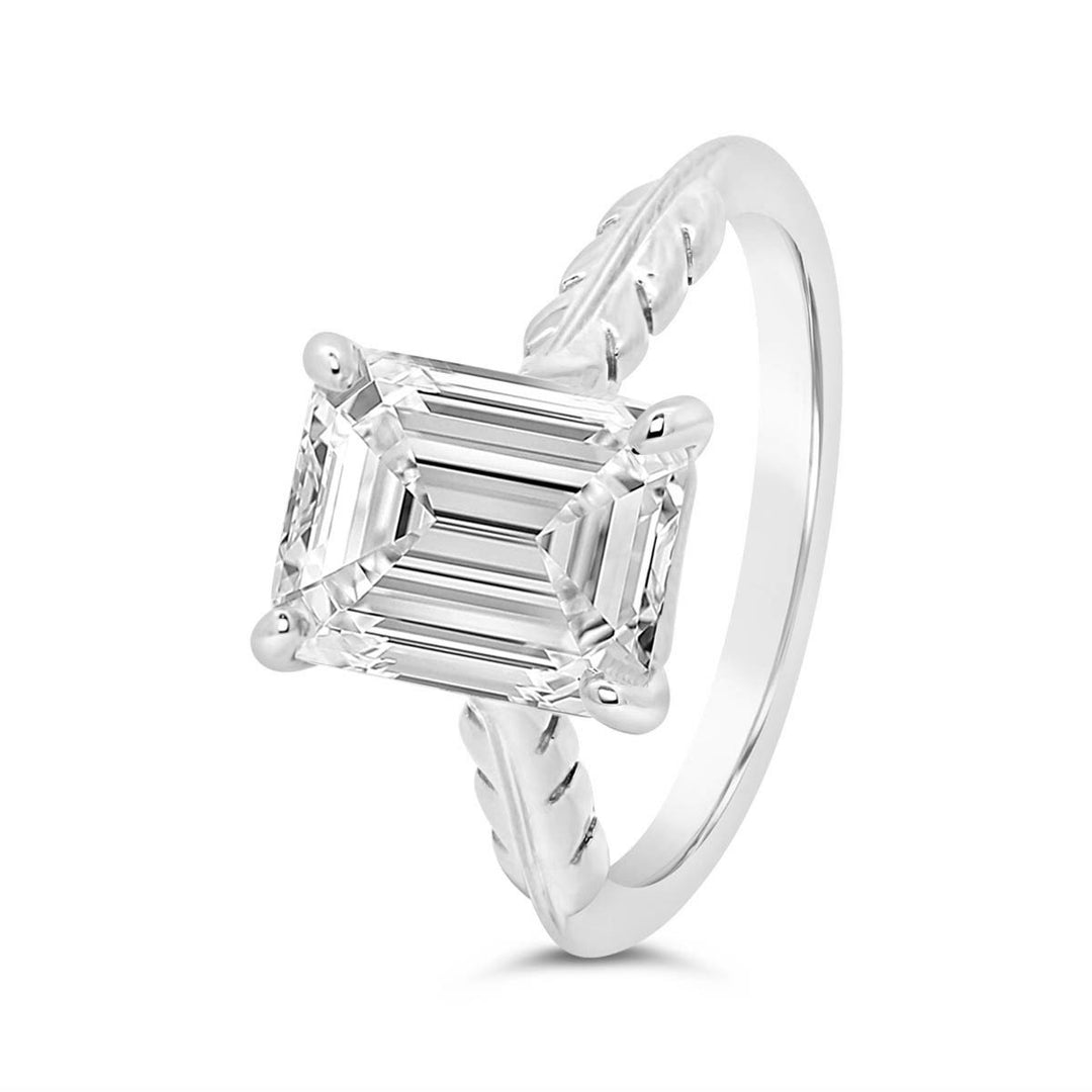 Leaf Solitaire Engagement Ring - 126557-EC