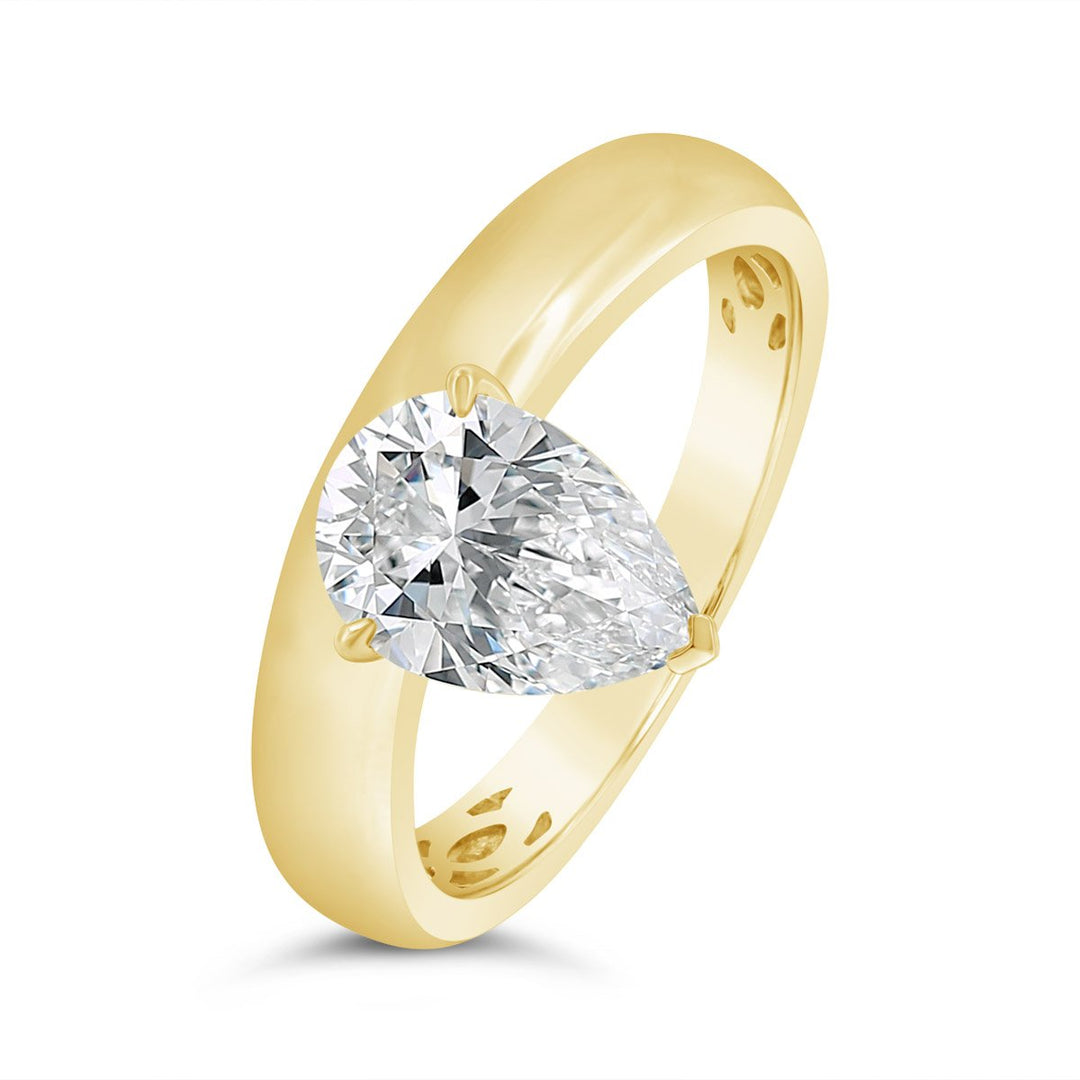 Lab Grown Diamond Set in Modern Wide Band Solitaire