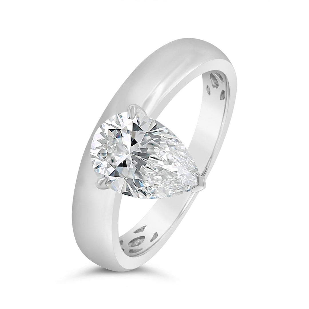 Lab Grown Diamond Set in Modern Wide Band Solitaire