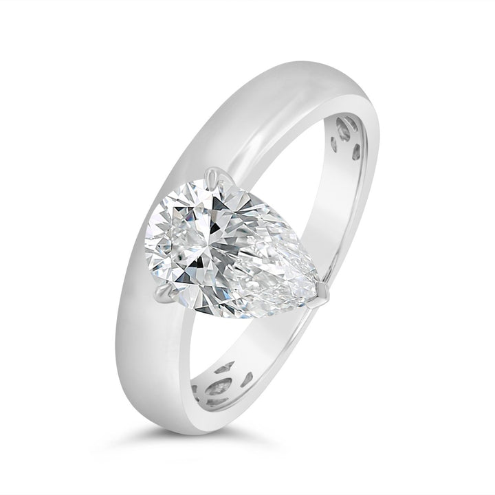 Lab Grown Diamond Set in Modern Wide Band Solitaire