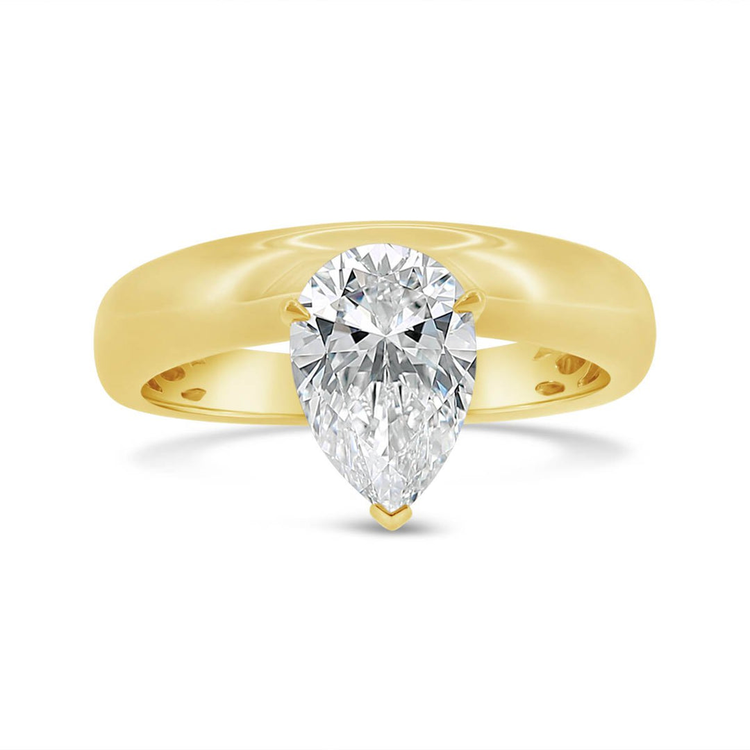 Lab Grown Diamond Set in Modern Wide Band Solitaire
