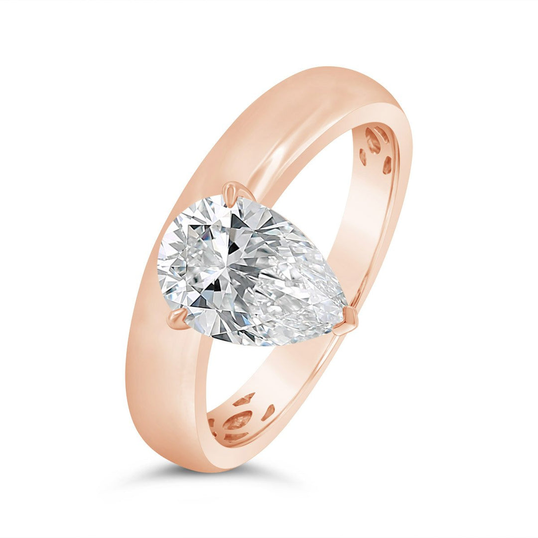 Lab Grown Diamond Set in Modern Wide Band Solitaire