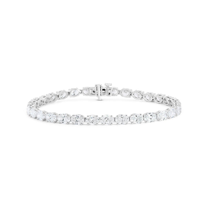 Oval Lab Grown East to West Diamond Tennis Bracelet  - (10.00 ct. total weight)