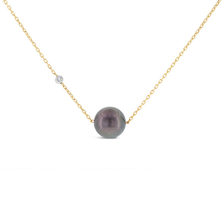 9mm Tahitian Pearl Necklace - 969657/BLK - The Diamond Guys