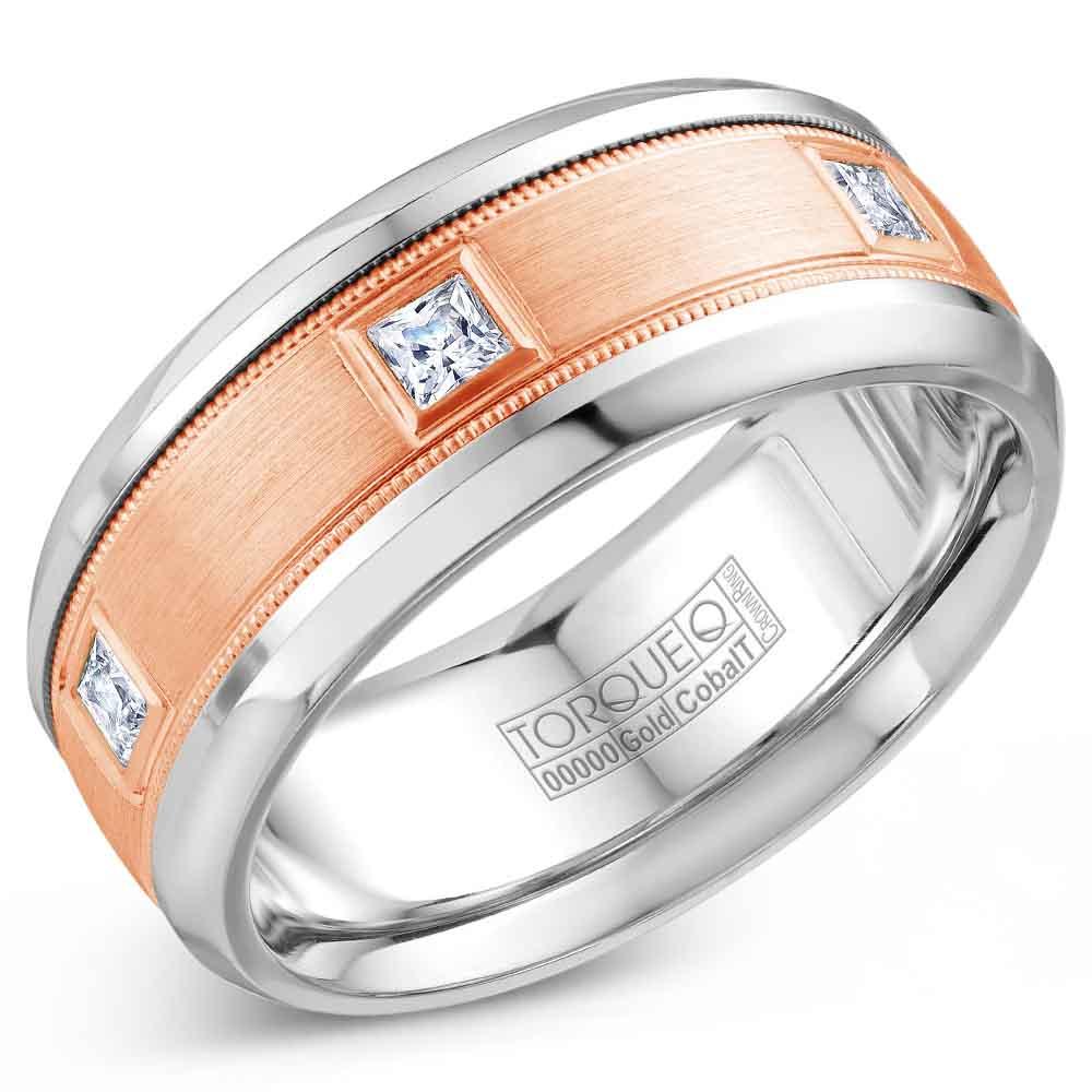 Yellow Gold Men's  Cobalt & Gold Diamond Wedding Band - CW090MY9