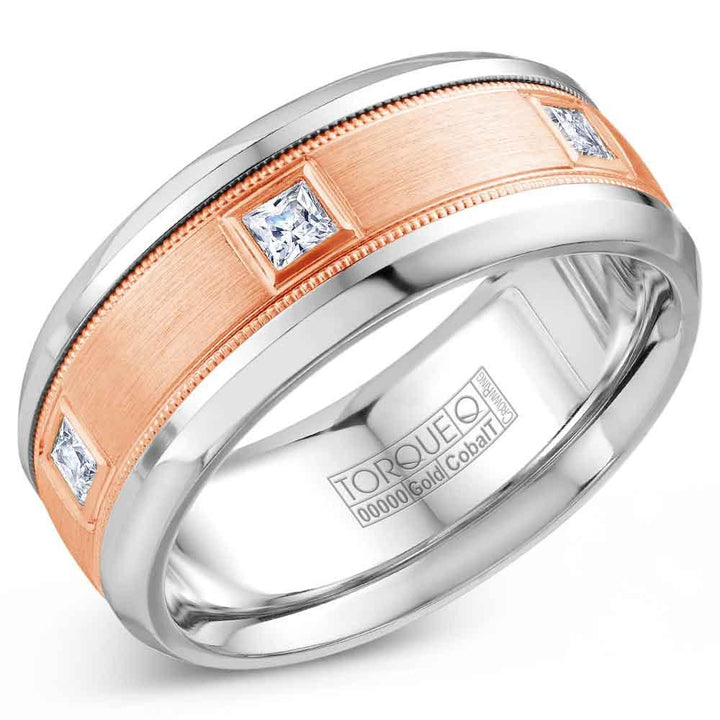 Yellow Gold Men's  Cobalt & Gold Diamond Wedding Band - CW090MY9