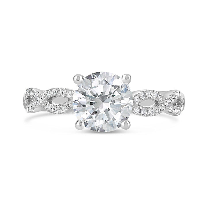 Cross Over Diamond Engagement Ring