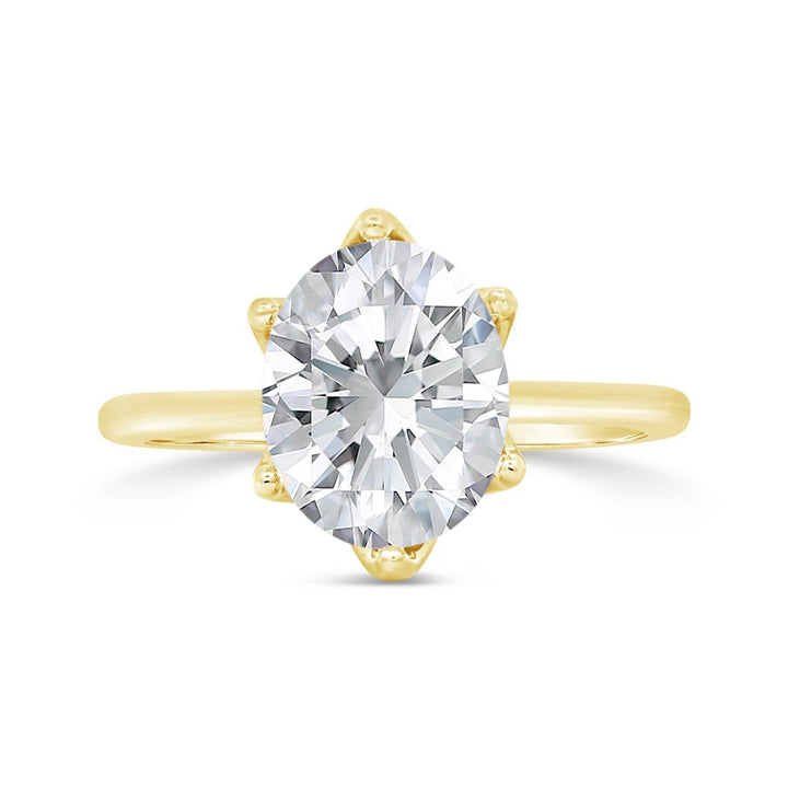 Solitaire Engagement Ring with Diamond Bridge - R5630/O2 - The Diamond Guys