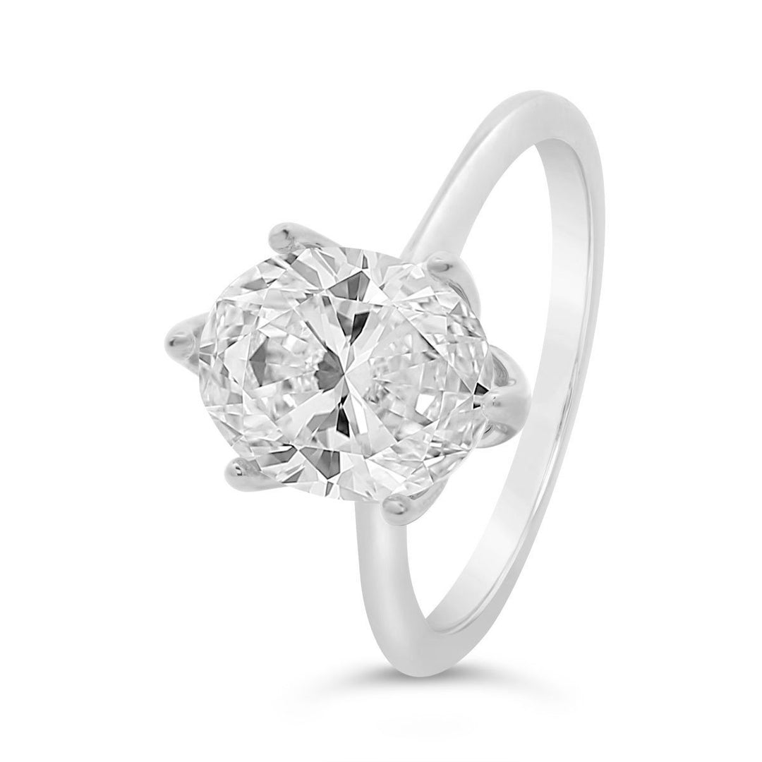 Solitaire Engagement Ring with Diamond Bridge - R5630/O2 - The Diamond Guys