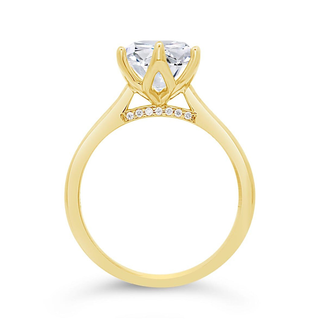 Solitaire Engagement Ring with Diamond Bridge - R5630/O2 - The Diamond Guys