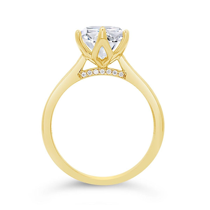 Solitaire Engagement Ring with Diamond Bridge - R5630/O2 - The Diamond Guys