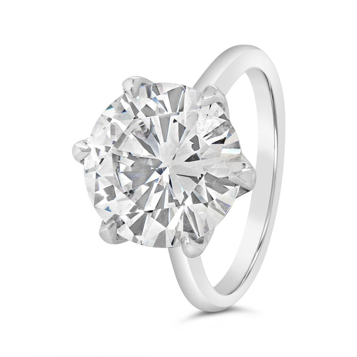 Solitaire Six Prong Tulip Diamond Engagement Ring - The Diamond Guys