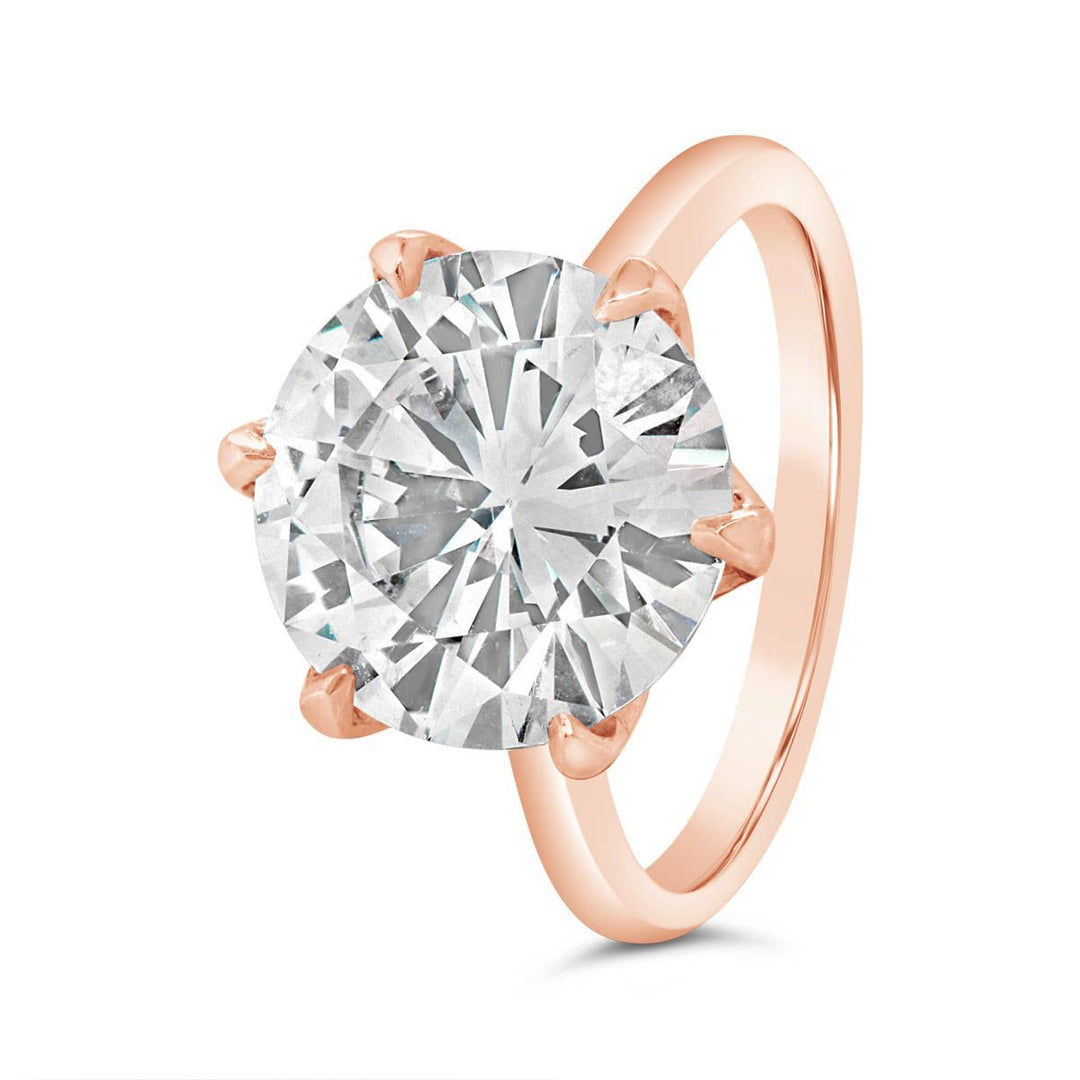 Solitaire Six Prong Tulip Diamond Engagement Ring - The Diamond Guys