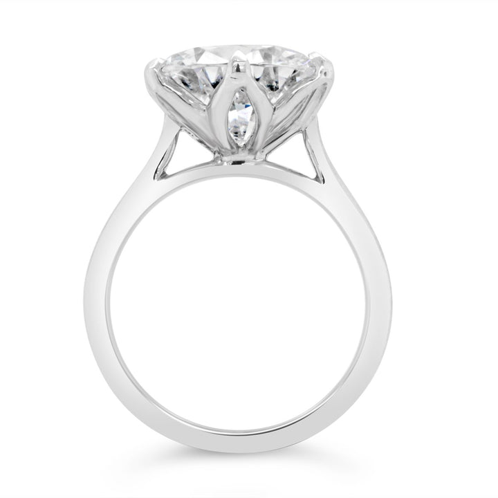 Solitaire Six Prong Tulip Diamond Engagement Ring - The Diamond Guys