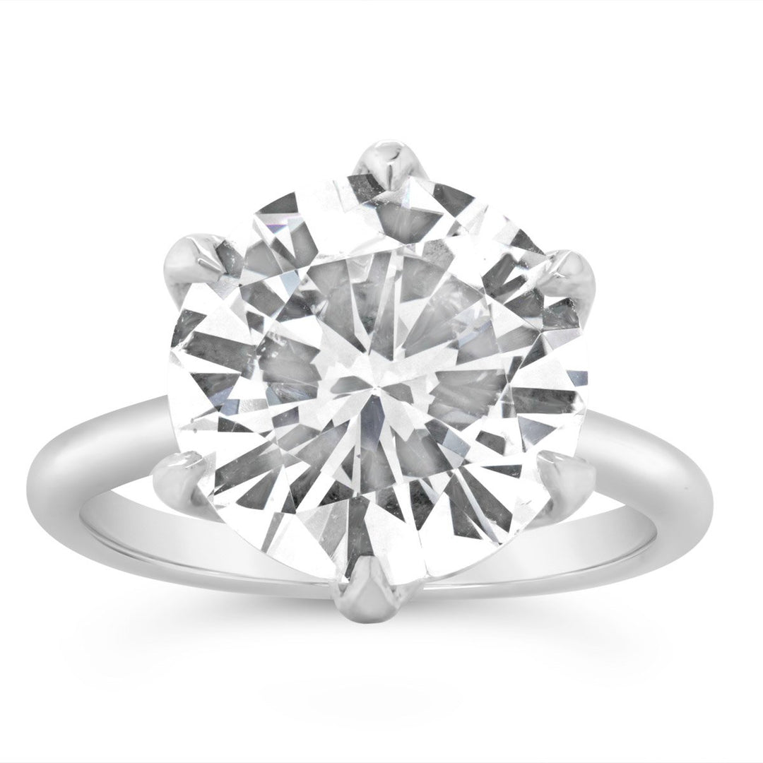 Solitaire Six Prong Tulip Diamond Engagement Ring - The Diamond Guys
