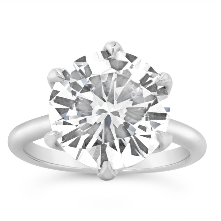 Solitaire Six Prong Tulip Diamond Engagement Ring - The Diamond Guys