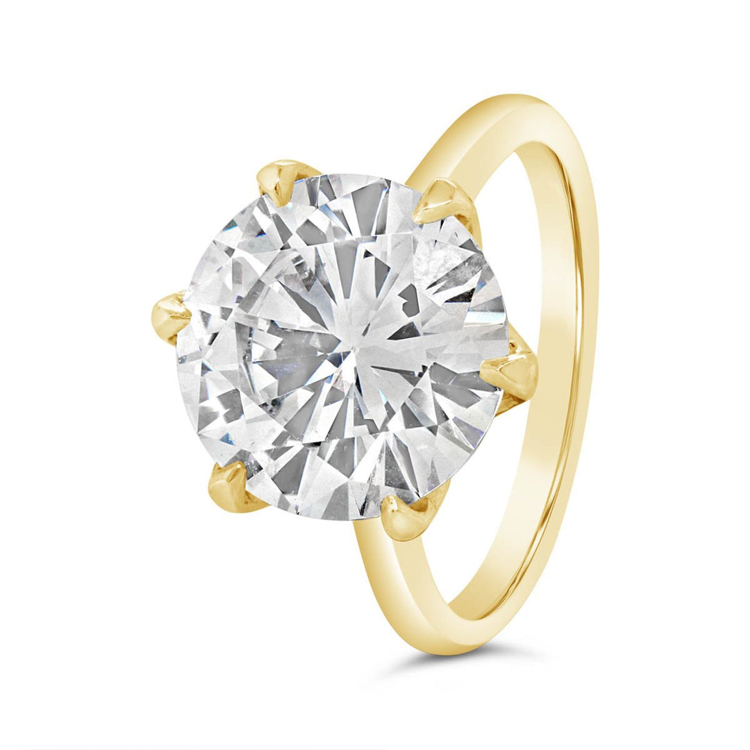 Solitaire Six Prong Tulip Diamond Engagement Ring - The Diamond Guys