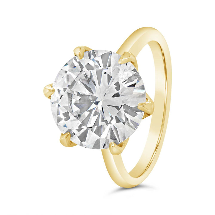 Solitaire Six Prong Tulip Diamond Engagement Ring - The Diamond Guys