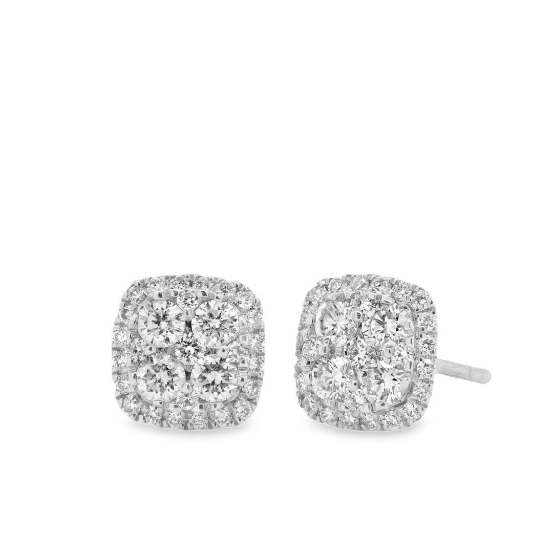 Diamond Cluster Stud Earrings - 34653 - The Diamond Guys