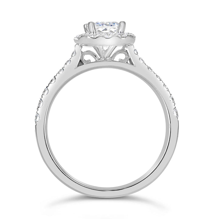 Diamond Halo Engagement Ring Setting - The Diamond Guys