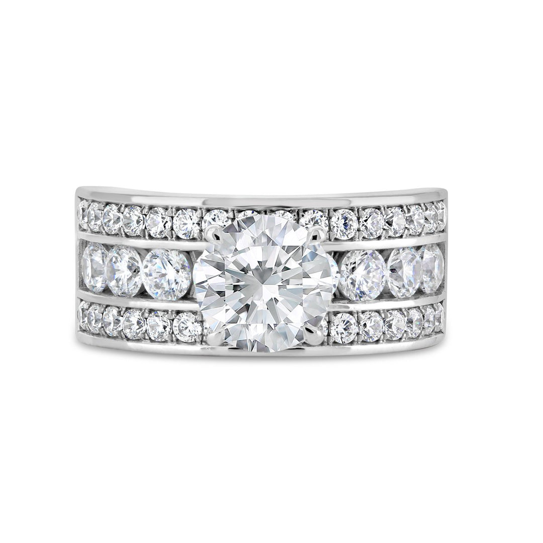Channel Set Wide Band Diamond Engagement Ring - YJA8753R