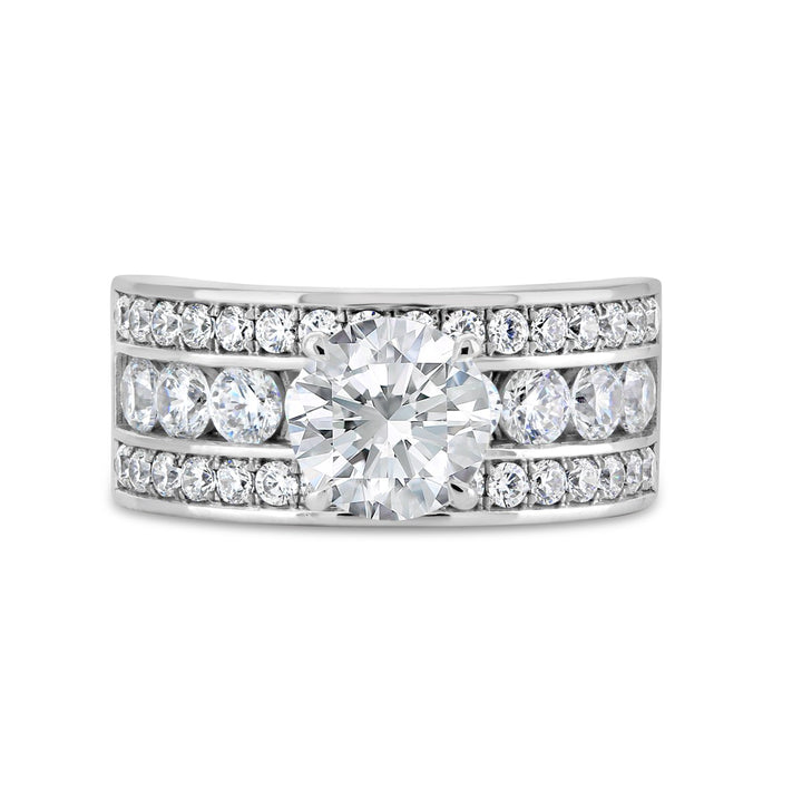 Channel Set Wide Band Diamond Engagement Ring - YJA8753R